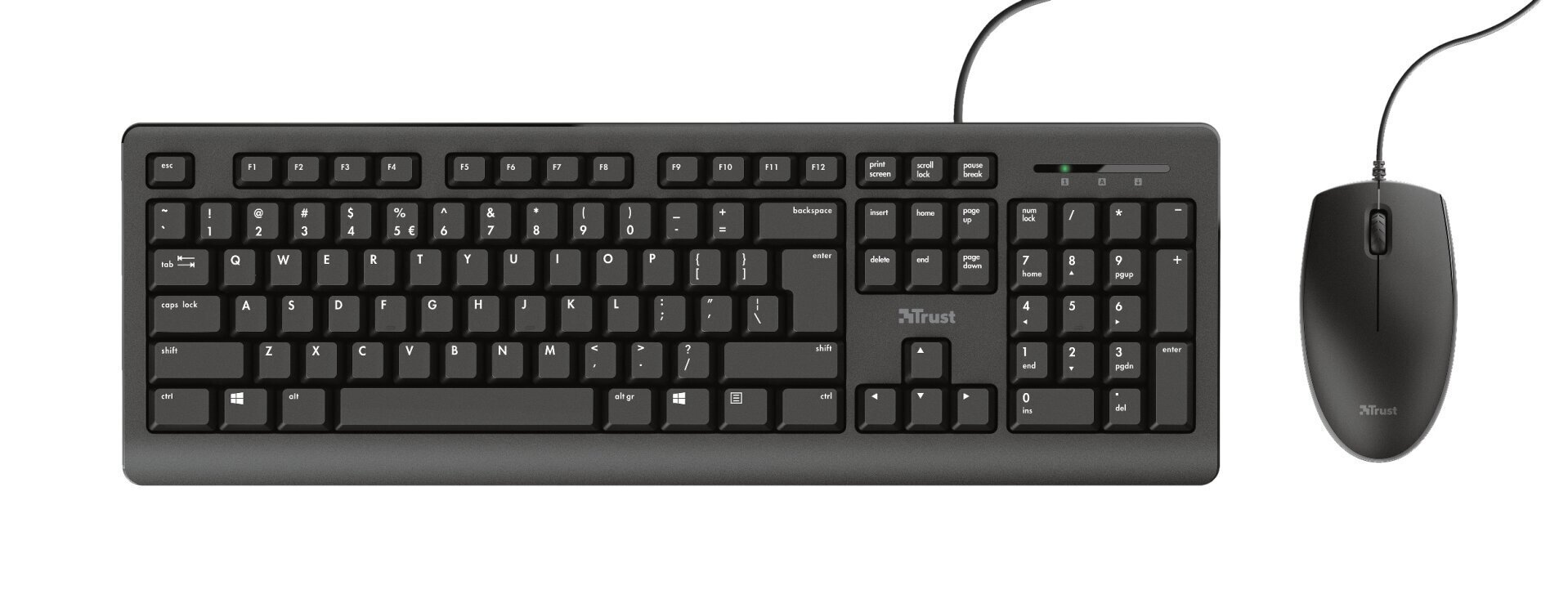 Juhtmega klaviatuur Trust Primo, must hind ja info | Klaviatuurid | kaup24.ee