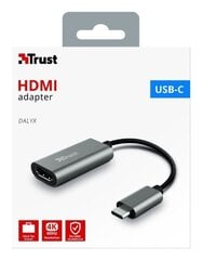 Adapter Trust Dalyx USB-C/HDMI, 20 cm hind ja info | USB jagajad, adapterid | kaup24.ee