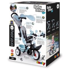 Lükatav kolmerattaline Smoby Baby Driver Plus, sinine hind ja info | Kolmerattalised jalgrattad | kaup24.ee