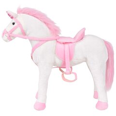 vidaXL seisev plüüsist mänguasi, ükssarvik, valge ja roosa, XXL hind ja info | Pehmed mänguasjad | kaup24.ee