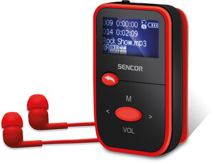 MP3 mängija Sencor SFP4408RD, 8 GB, must/punane hind ja info | MP3-mängijad, MP4-mängijad | kaup24.ee