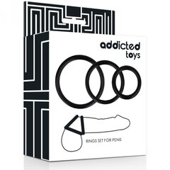 Набор колец для пениса Addicted Toys, черный цена и информация | Эрекционные кольца, насадки на пенис | kaup24.ee