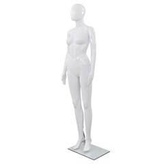 vidaXL täispikkuses naismannekeen klaasist alusel, läikiv valge 175 cm hind ja info | Nagid | kaup24.ee