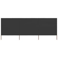 vidaXL tuulekaitse sein 3 paneelist, kangas, 400 x 120 cm antratsiit цена и информация | Зонты, маркизы, стойки | kaup24.ee