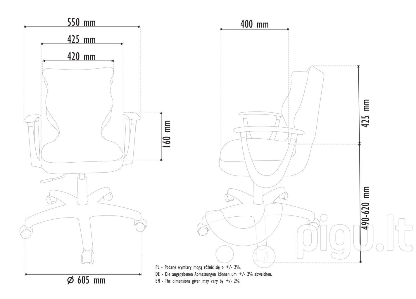 Good Chair ergonoomiline kontoritool "UNI", hallisegu, BA-C-6-B-C-DC18-B hind ja info | Kontoritoolid | kaup24.ee