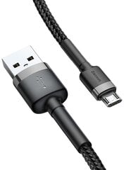 Baseus Cable USB / micro USB QC3.0 2.4A 1M black-grey (CAMKLF-BG1) hind ja info | Mobiiltelefonide kaablid | kaup24.ee