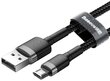 Baseus Cable USB / micro USB QC3.0 2.4A 1M black-grey (CAMKLF-BG1) hind ja info | Mobiiltelefonide kaablid | kaup24.ee