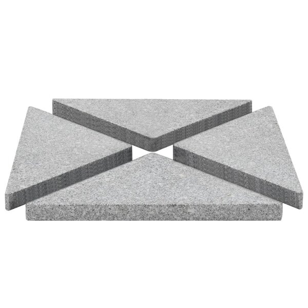 vidaXL päevavarju raskusplaadid, 4 tk, hall graniit, kolmnurk, 60 kg hind