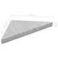 vidaXL päevavarju raskusplaadid, 4 tk, hall graniit, kolmnurk, 60 kg