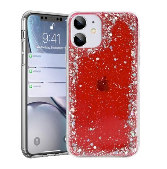Fusion glue glitter silikoonist ümbris Samsung A525 Galaxy A52 / A526 Galaxy A52 5G, punane hind ja info | Telefoni kaaned, ümbrised | kaup24.ee