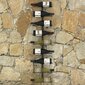 vidaXL seinale kinnitatav veiniriiul 9 pudelile, must raud цена и информация | Riiulid | kaup24.ee