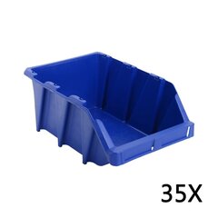 vidaXL virnastatavad hoiukastid 35 tk 218 x 360 x 156 mm, sinine цена и информация | Механические инструменты | kaup24.ee