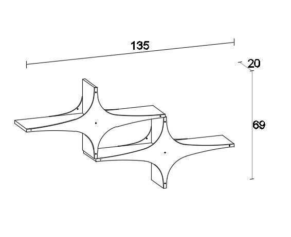 Seinariiul Kalune Design Wall Shelf 775, 135 cm, valge hind ja info | Riiulid | kaup24.ee