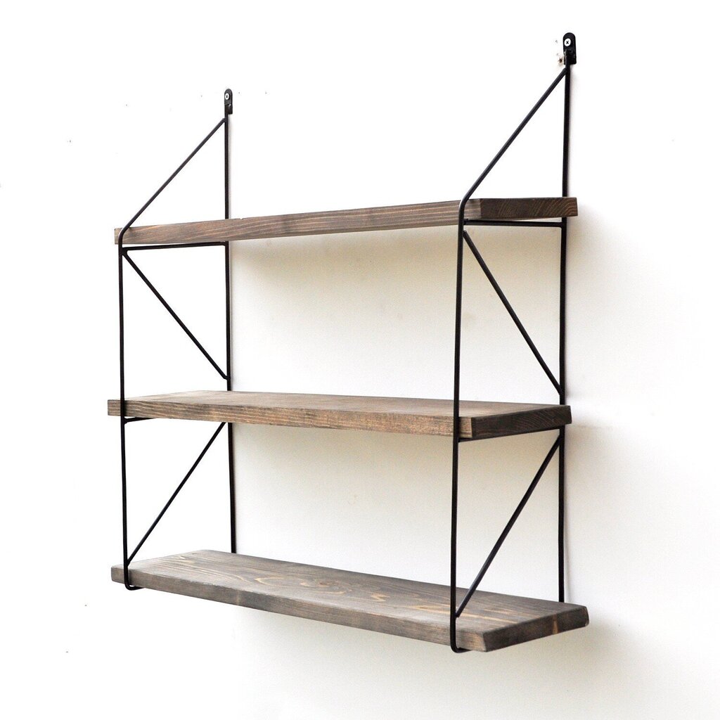 Seinariiul Kalune Design Wall Shelf 792, 55 cm, tumepruun/must hind ja info | Riiulid | kaup24.ee