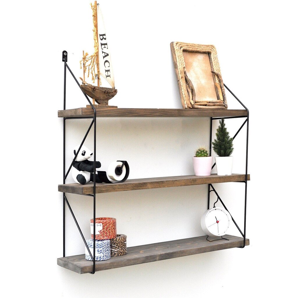 Seinariiul Kalune Design Wall Shelf 792, 55 cm, tumepruun/must hind ja info | Riiulid | kaup24.ee