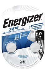 Patareid ENERGIZER CR2016 3V B2 Ultimate Lithium 2tk hind ja info | Patareid | kaup24.ee