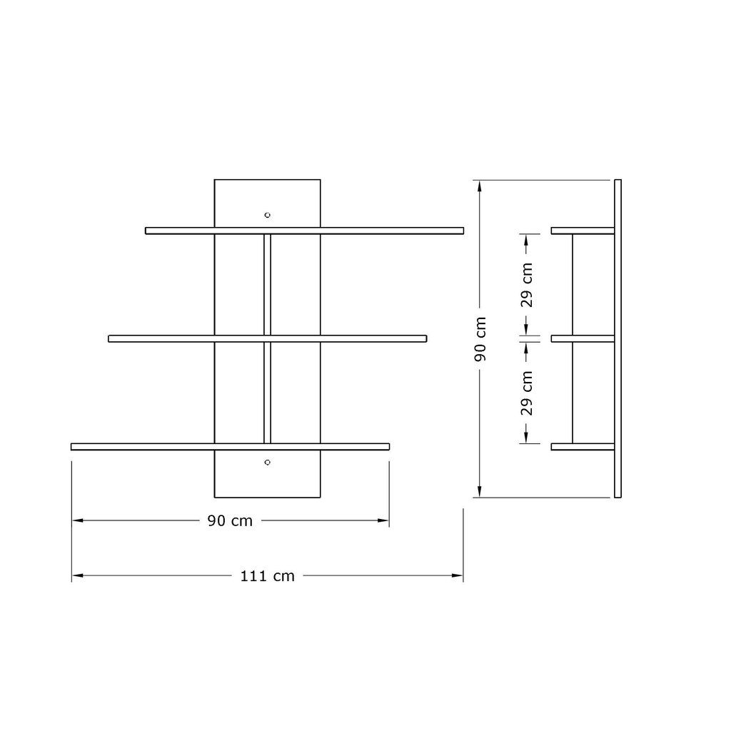 Seinariiul Kalune Design Wall Shelf 775, 111 cm, valge цена и информация | Riiulid | kaup24.ee