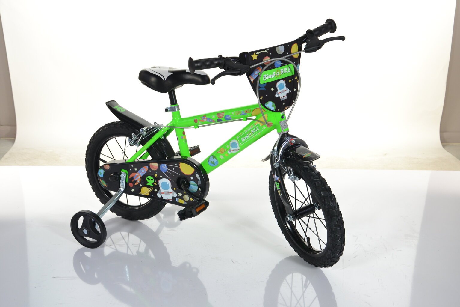 Laste jalgratas Bimbo Bike 14" Boy Cosmos, roheline hind ja info | Jalgrattad | kaup24.ee