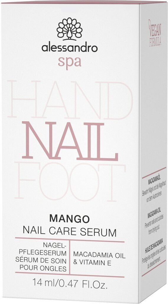 alessandro SPA Mango Nail Serum - tugevdav küüneseerum kuivadele ja lõhenevatele küüntele ja küünenahkadele, 14ml цена и информация | Küünelakid, küünetugevdajad | kaup24.ee