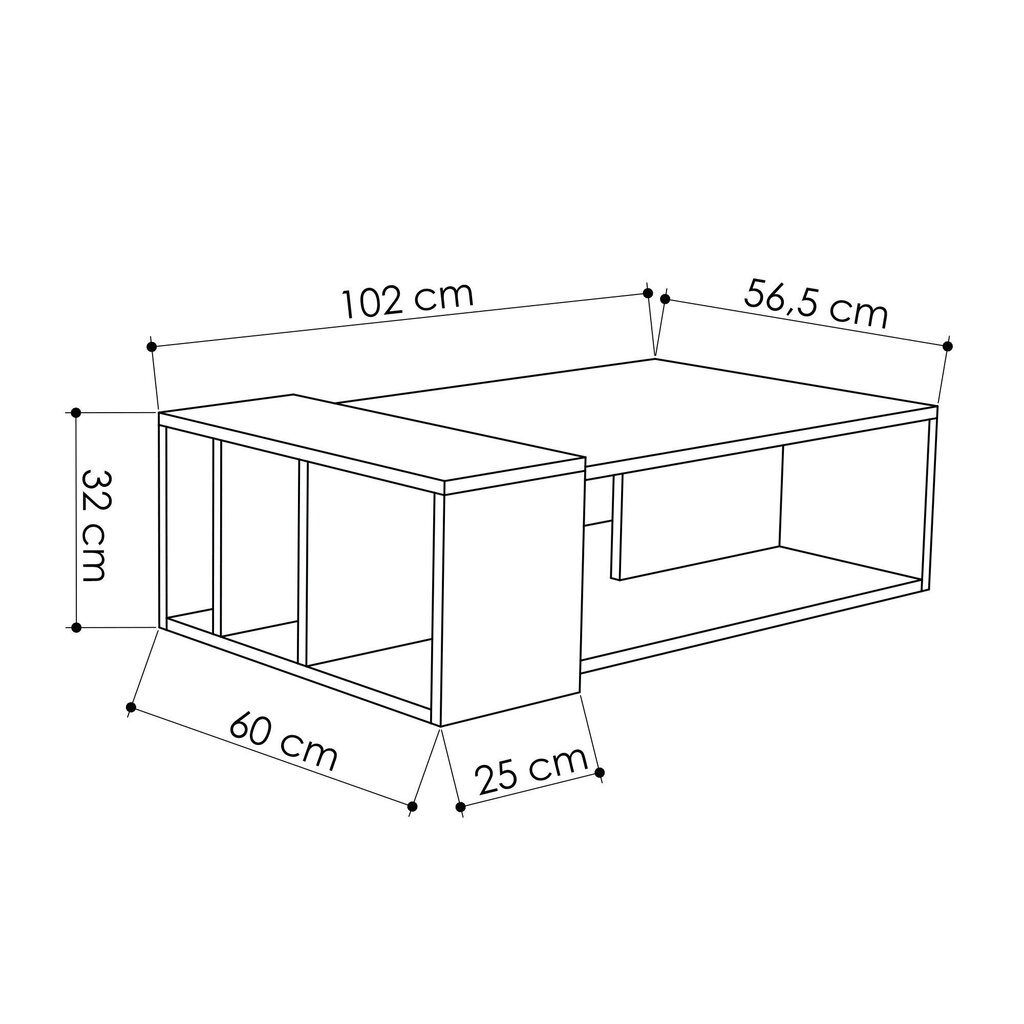 Diivanilaud Kalune Design 855, pruun/tumehall цена и информация | Diivanilauad | kaup24.ee