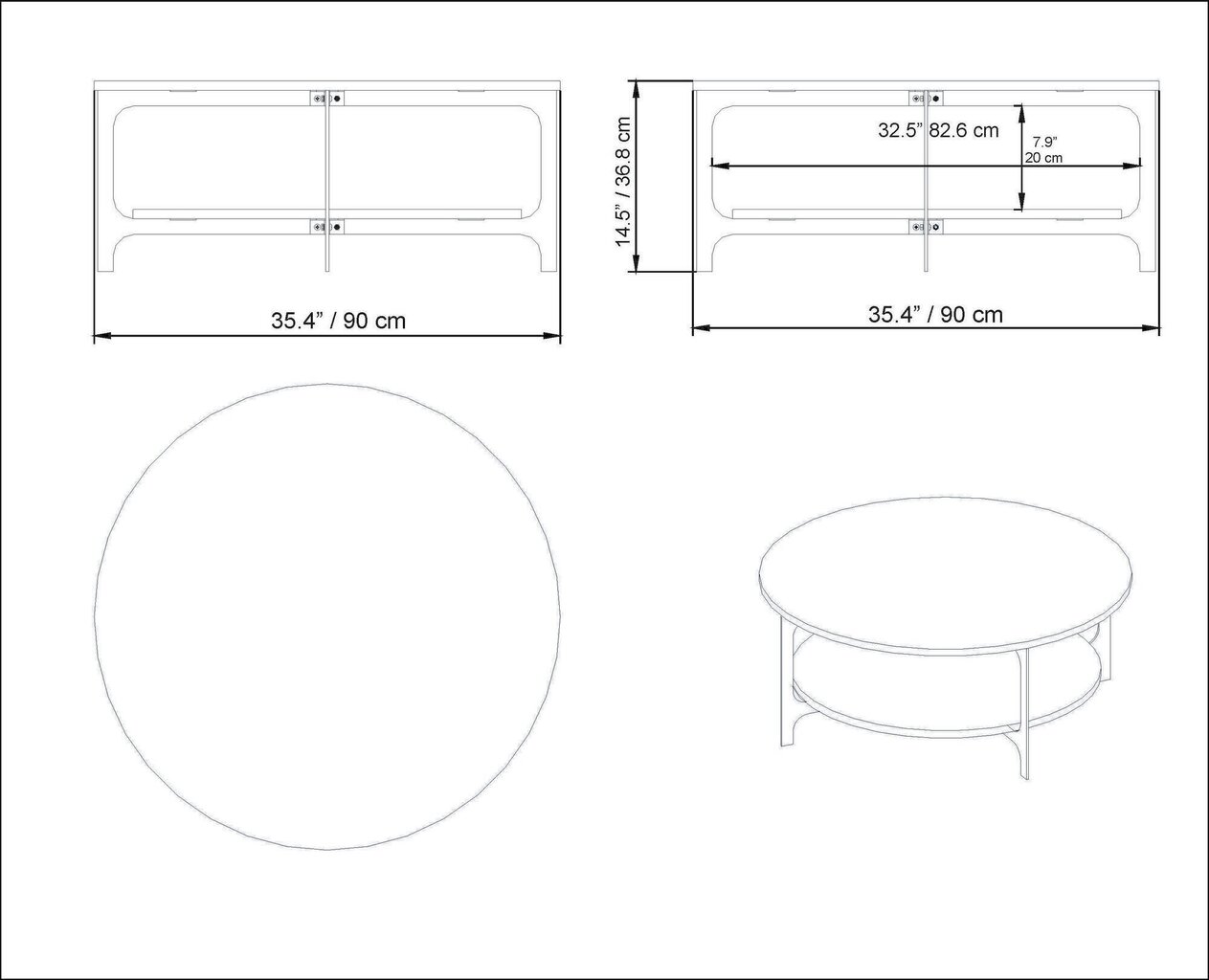 Diivanilaud Kalune Design 541, valge/kuldne hind ja info | Diivanilauad | kaup24.ee