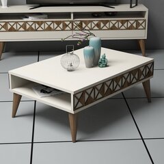 Кофейный столик Kalune Design 845, белый/коричневый цена и информация | Журнальные столики | kaup24.ee