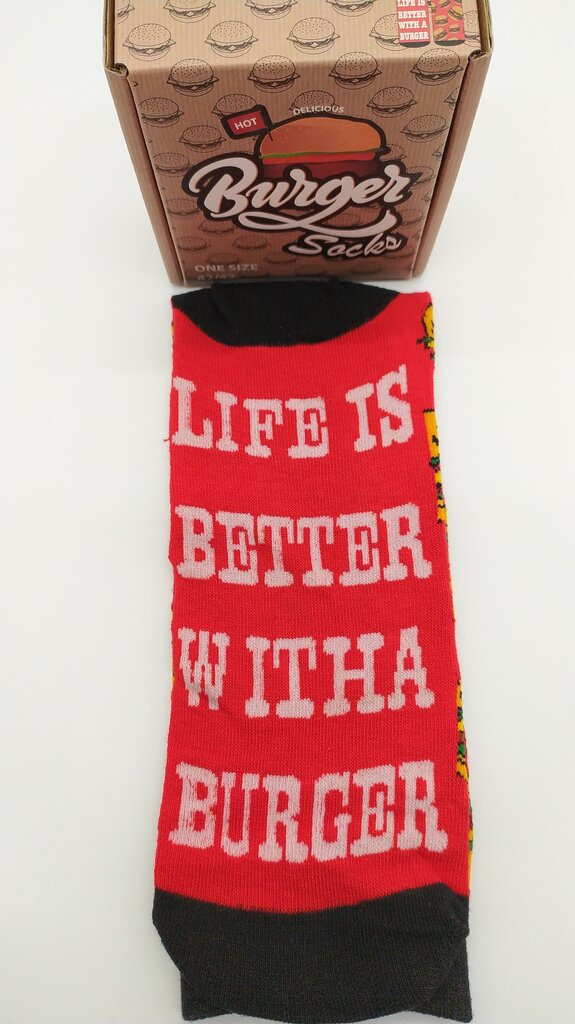 Meeste sokid kinkekarbis Burger socks, Life is better with a burger hind ja info | Meeste sokid | kaup24.ee