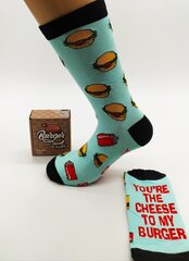 Meeste sokid Burger socks, You're the cheese to my burger hind ja info | apollo Jalanõud, riided ja aksessuaarid | kaup24.ee
