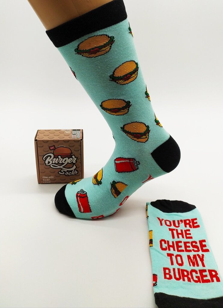 Meeste sokid Burger socks, You're the cheese to my burger цена и информация | Meeste sokid | kaup24.ee