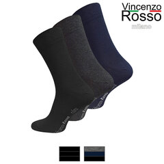 Meeste sokid Vincenzo Rosso, mustad, 3 paari hind ja info | Meeste sokid | kaup24.ee
