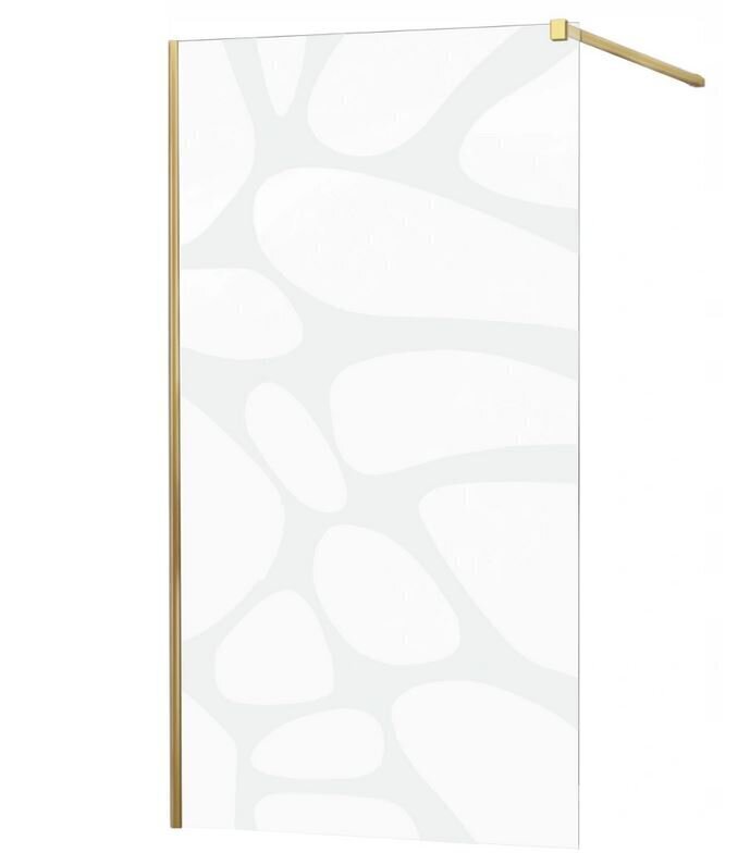 Dušisein Mexen Kioto, gold/mustriga klaas 70,80,90,100,110,120x200 cm hind ja info | Dušikabiinide uksed ja seinad | kaup24.ee