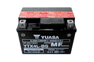 Aku mootorratastele Yuasa 12V 3Ah YTX4L-BS hind ja info | Mootorrataste akud | kaup24.ee