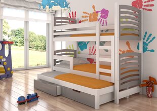 Двухъярусная кровать Soria, 180x75/172х75 см, серая/белая цена и информация | Детские кровати | kaup24.ee