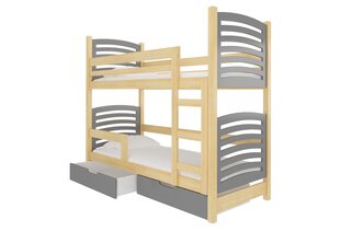 Кровать двухъярусная Osuna, 180x75 см, серая / коричневая цена и информация | Детские кровати | kaup24.ee