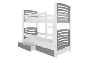 Кровать двухъярусная Osuna, 180x75 см, серая/белая цена и информация | Детские кровати | kaup24.ee