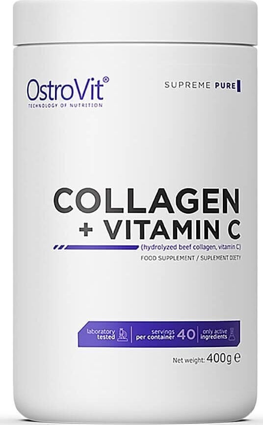 OstroVit Supreme Pure Collagen + C-vitamiin toidulisand (400 g) цена и информация | Vitamiinid, toidulisandid, preparaadid tervise heaoluks | kaup24.ee