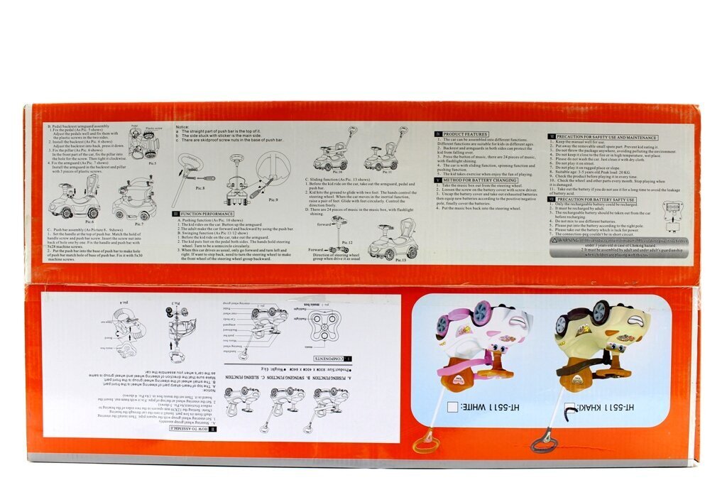 Masina liugur käepidemega HT-5511 цена и информация | Imikute mänguasjad | kaup24.ee