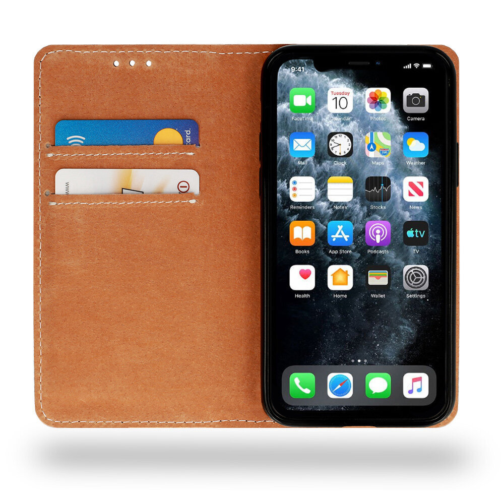Telefoniümbris Leather book Xiaomi Mi 10T Lite, pruun цена и информация | Telefoni kaaned, ümbrised | kaup24.ee