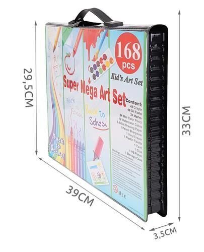 Joonistus- ja loominguline komplekt kohvriga, must, 168 tk hind ja info | Kunstitarbed, voolimise tarvikud | kaup24.ee