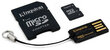 Kingston MicroSDHC 16 GB, klass 4 + SD adapter + MicroSDHC lugeja USB 2.0 цена и информация | Mobiiltelefonide mälukaardid | kaup24.ee