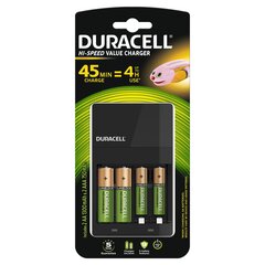 Laadija Duracell CEF14 (per 45min) +2AA +2AAA hind ja info | Duracell Sanitaartehnika, remont, küte | kaup24.ee