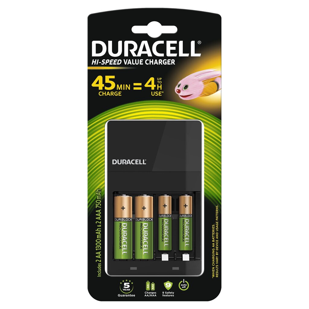 Laadija Duracell CEF14 (per 45min) +2AA +2AAA цена и информация | Akulaadijad | kaup24.ee