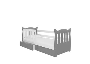 Детская кровать Лена, 160х75 см, серая/белая цена и информация | Детские кровати | kaup24.ee