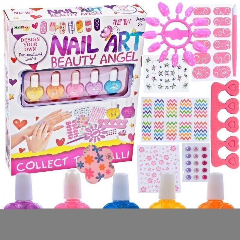 Pestav küünelaki komplekt MalPlay Nail Art, 5 tk. hind ja info | Laste ja ema kosmeetika | kaup24.ee