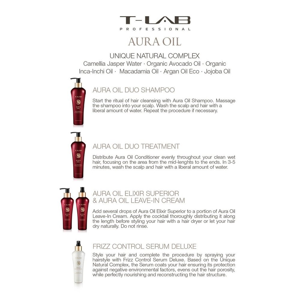 Toitev mask-palsam T-LAB Professional Aura Oil Duo 300 ml hind ja info | Maskid, õlid, seerumid | kaup24.ee
