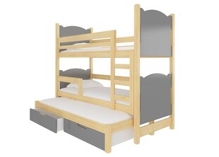 Кровать двухъярусная Leticia, 180x75 см/172x75 см, серая/коричневая цена и информация | Детские кровати | kaup24.ee