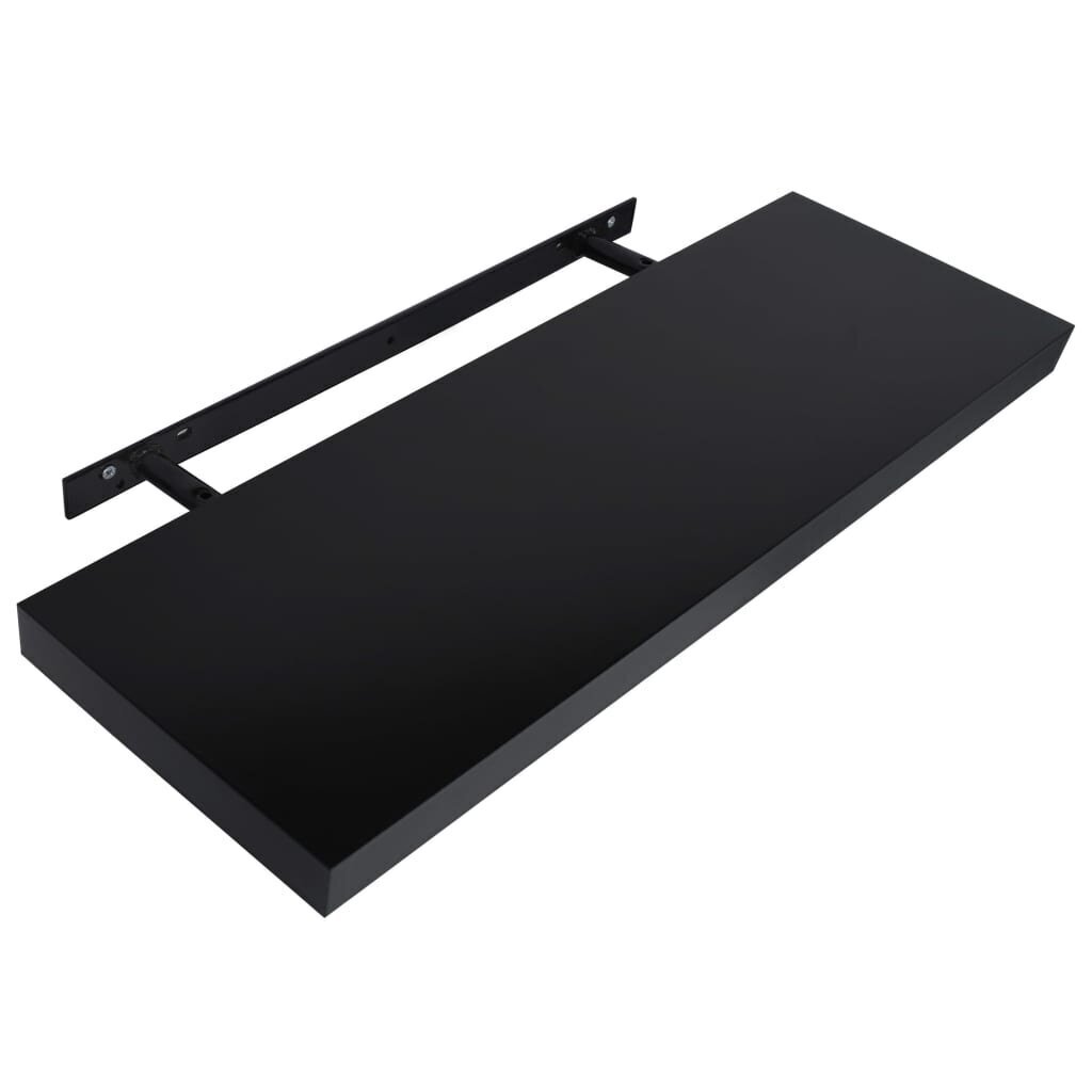 vidaXL seinariiulid, 2 tk, must, 100 x 20 x 3,8 cm цена и информация | Riiulid | kaup24.ee