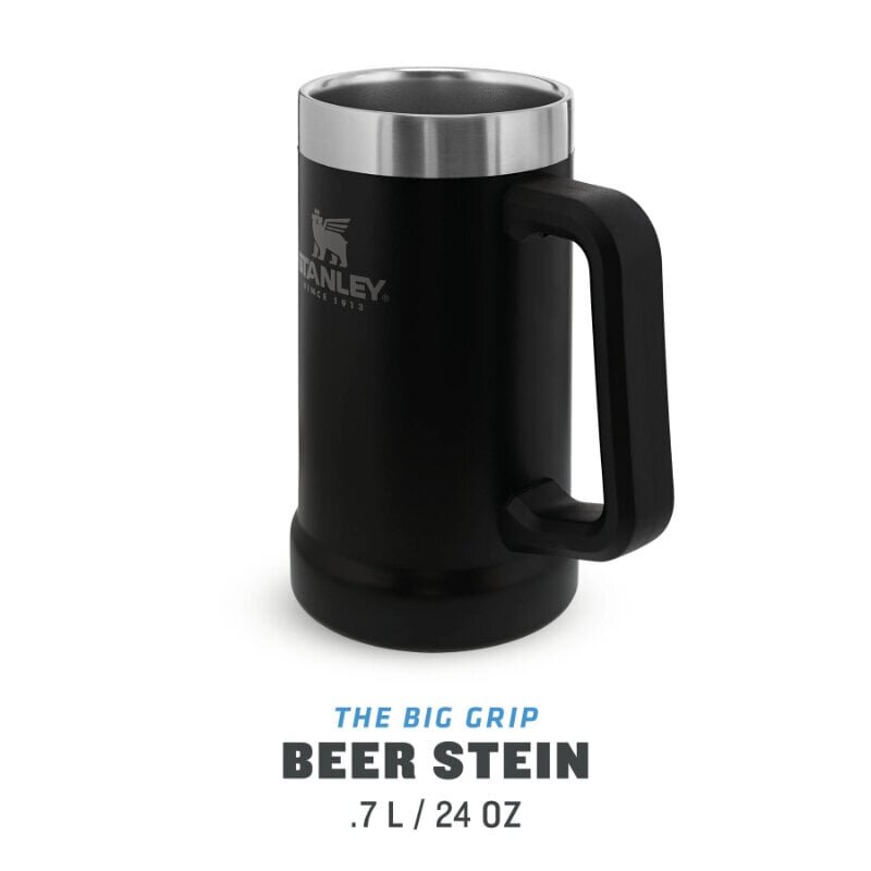Õllekruus Adventure The Big Grip Beer Stein 0,7 l, matt must hind ja info | Termosed, termostassid | kaup24.ee