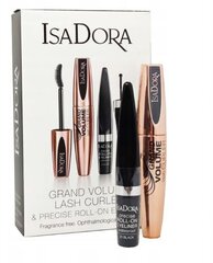 Набор IsaDora для женщин: тушь Grand Volume Lash Curler 9 мл + подводка для глаз 1 мл цена и информация | Тушь, средства для роста ресниц, тени для век, карандаши для глаз | kaup24.ee