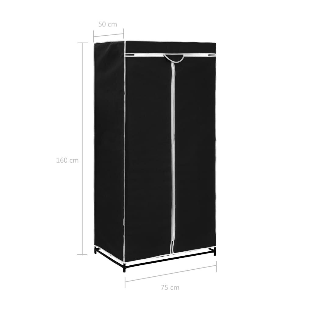 vidaXL riidekapid 2 tk must 75 x 50 x 160 cm цена и информация | Kapid | kaup24.ee